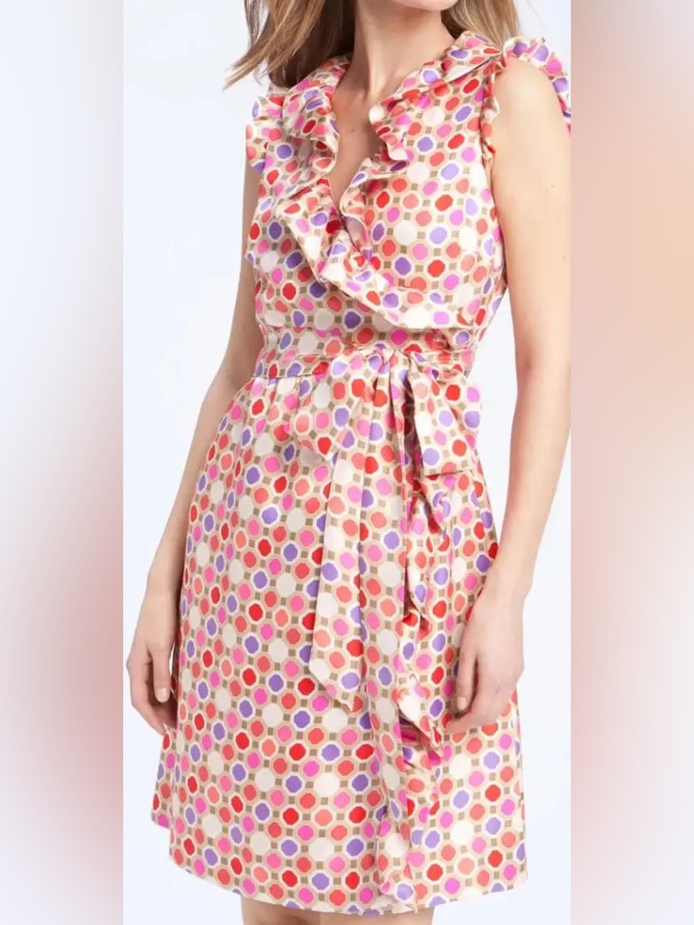 kate spade Aubry Polka Dot Ruffle Wrap Dress